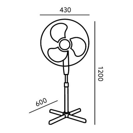 Stojanový ventilátor VIENTO 45W/230V pr. 40 cm bílá