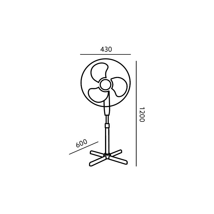 Stojanový ventilátor VIENTO 45W/230V pr. 40 cm bílá