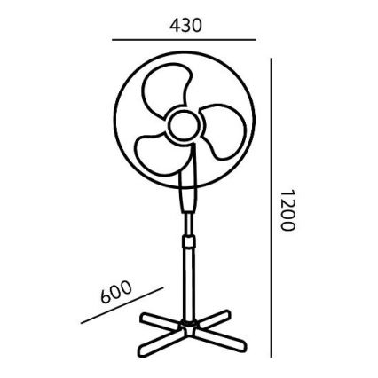 Stojanový ventilátor VIENTO 45W/230V pr. 40 cm černá