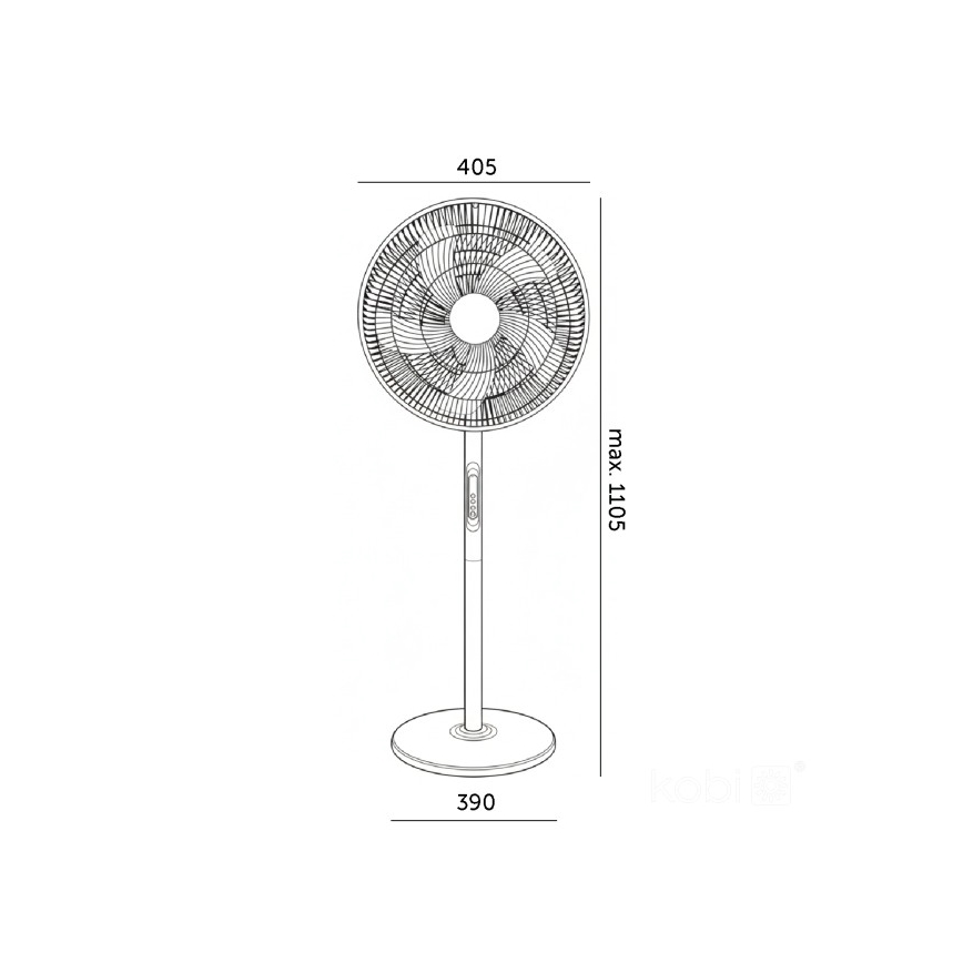 Stojanový ventilátor VIENTO-R 40W/230V černá + dálkové ovládání