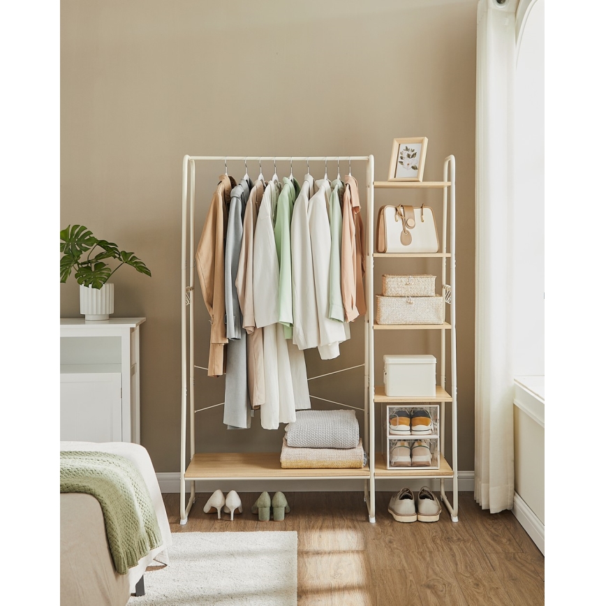 Stojanový věšák LINEA bílá/hnědá