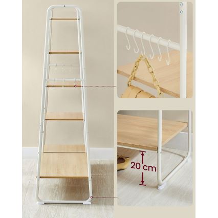 Stojanový věšák LINEA bílá/hnědá