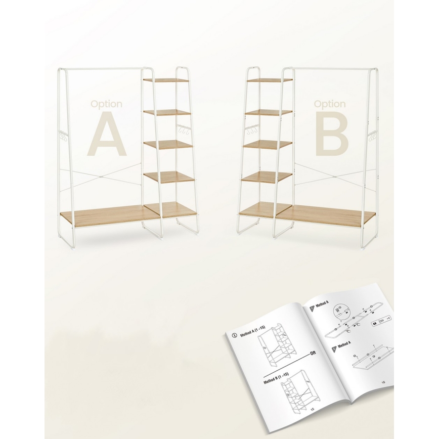 Stojanový věšák LINEA bílá/hnědá