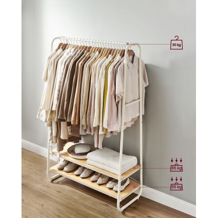 Stojanový věšák LINEA bílá/hnědá