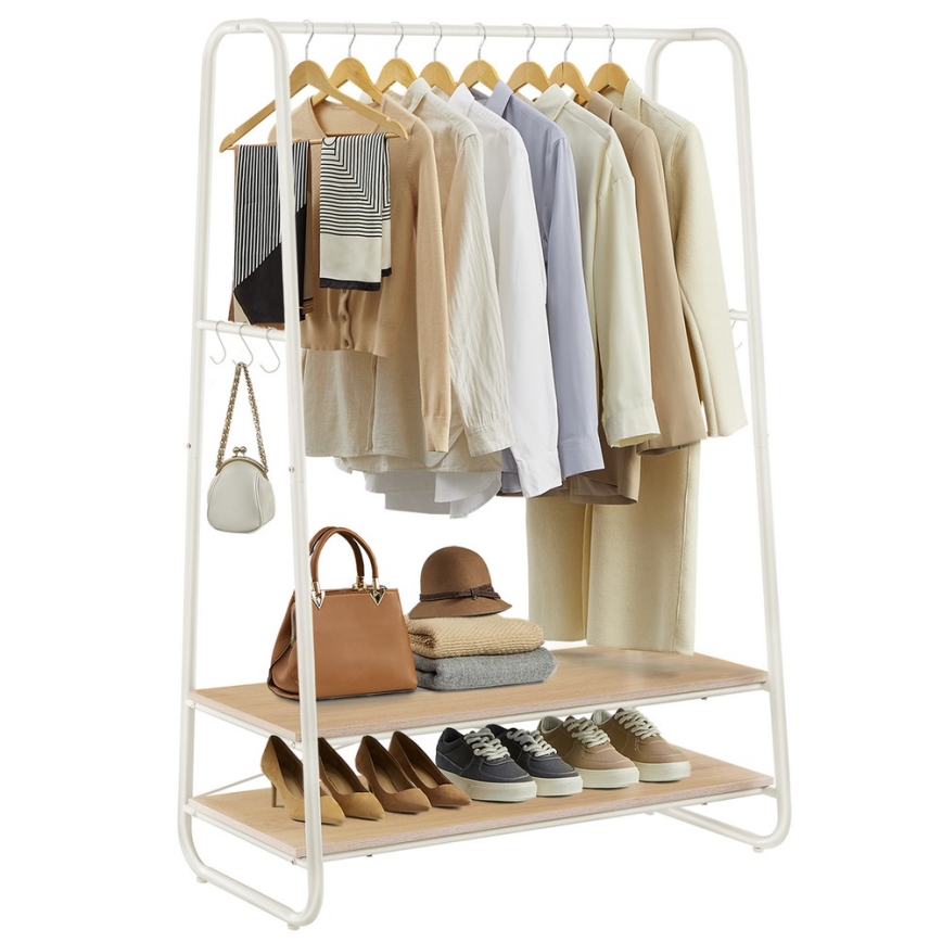 Stojanový věšák LINEA bílá/hnědá