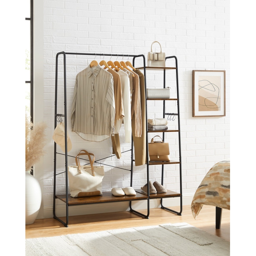 Stojanový věšák LINEA hnědá/černá