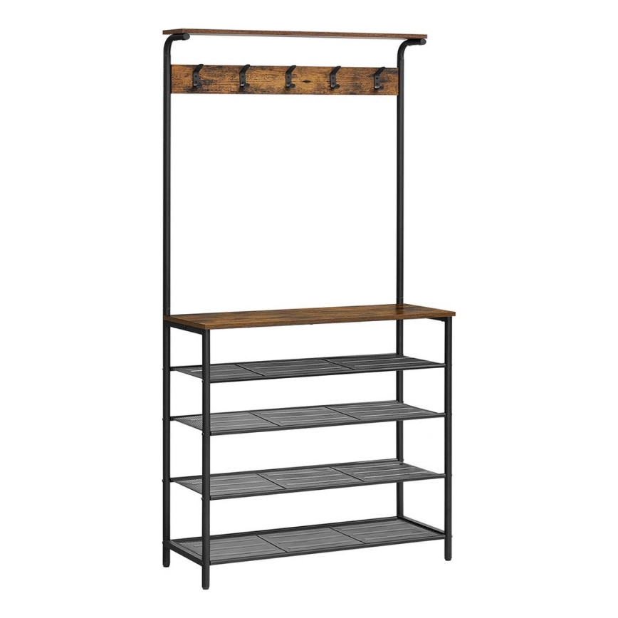 Stojanový věšák NAVOR hnědá/černá