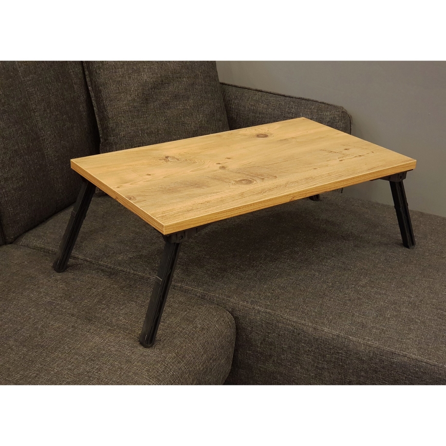 Stolek do postele GUSTO 60x35 cm béžová/černá