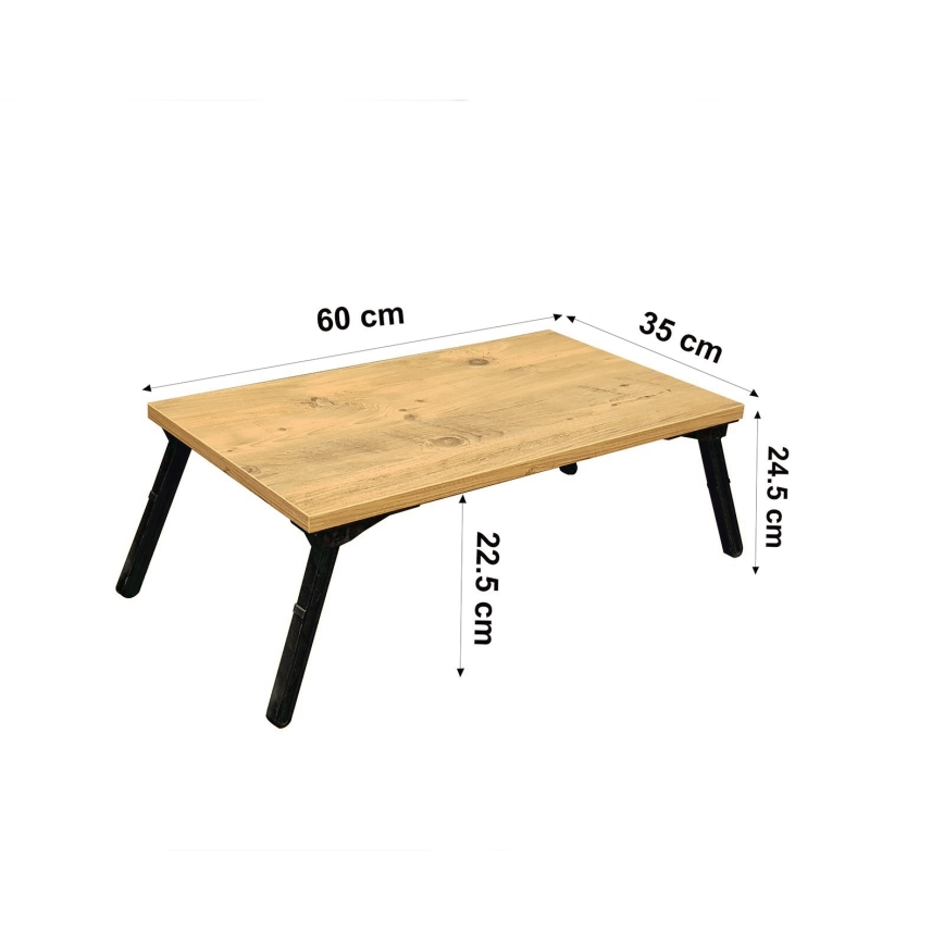Stolek do postele GUSTO 60x35 cm béžová/černá