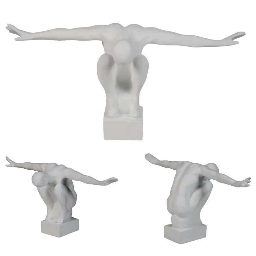 Stolní dekorace 19,5x16x38,5 cm pryskyřice/bílá