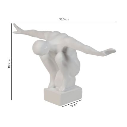 Stolní dekorace 19,5x16x38,5 cm pryskyřice/bílá