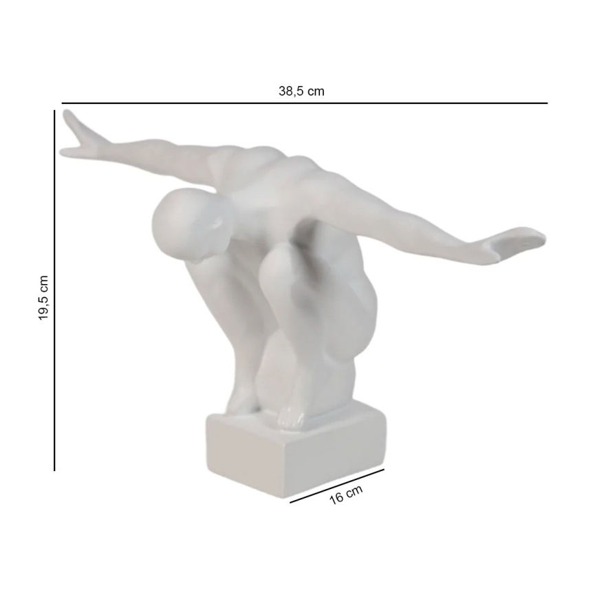 Stolní dekorace 19,5x16x38,5 cm pryskyřice/bílá