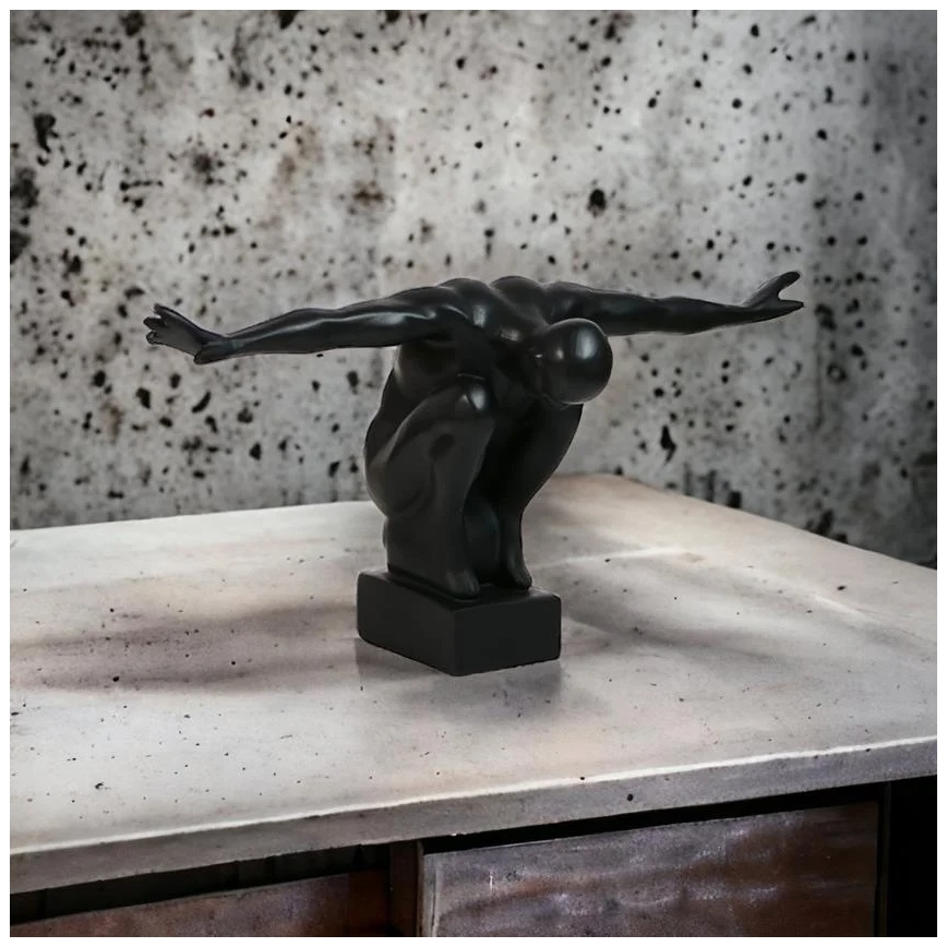 Stolní dekorace 19,5x16x38,5 cm pryskyřice/černá