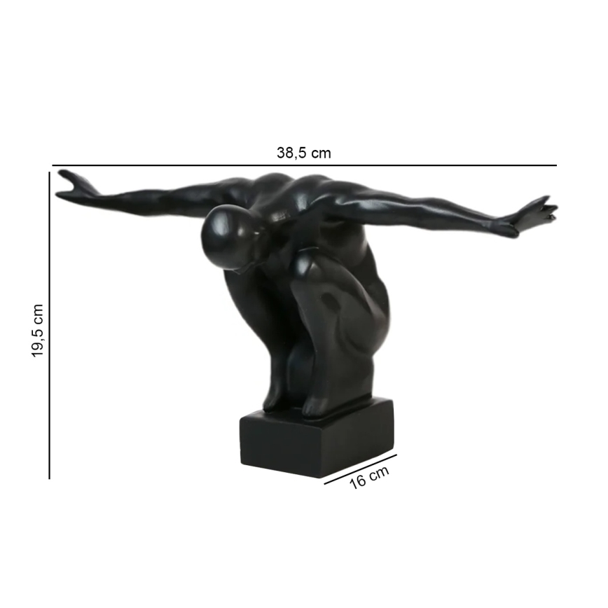 Stolní dekorace 19,5x16x38,5 cm pryskyřice/černá