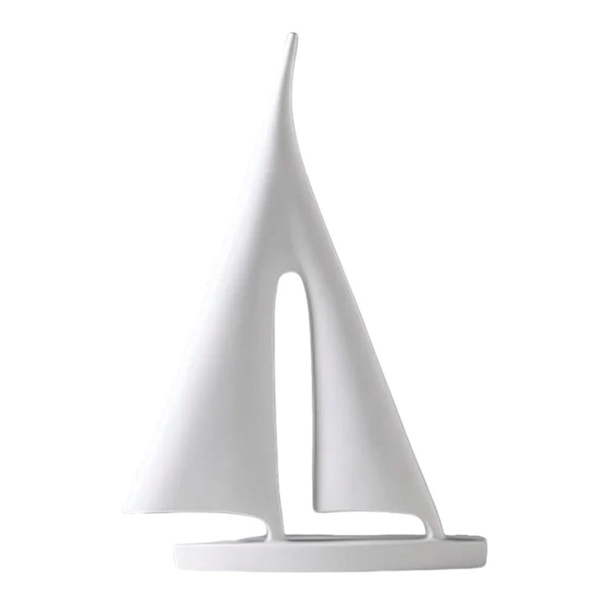 Stolní dekorace 21 cm pryskyřice/bílá