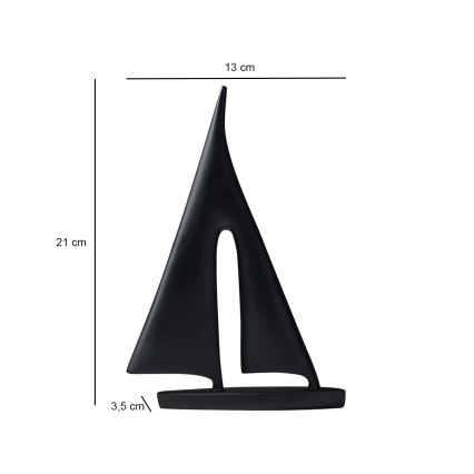Stolní dekorace 21 cm pryskyřice/černá