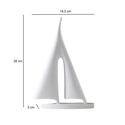 Stolní dekorace 28 cm pryskyřice/bílá