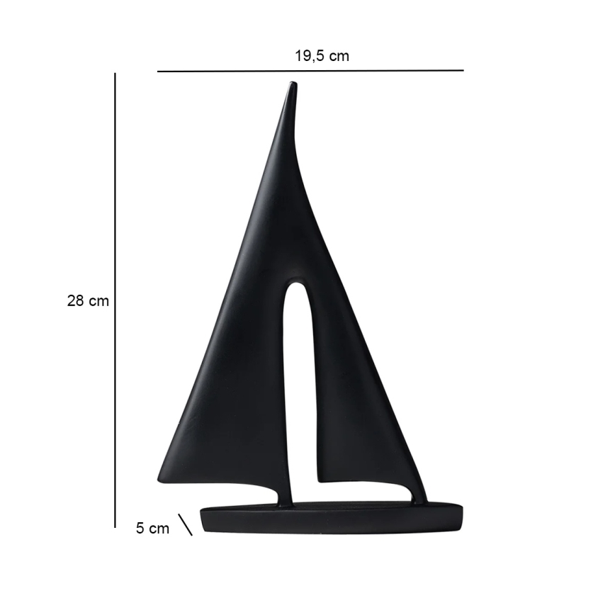 Stolní dekorace 28 cm pryskyřice/černá