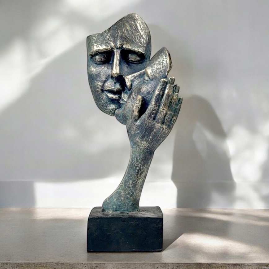 Stolní dekorace 35x22x13 cm pryskyřice/patina
