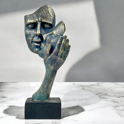 Stolní dekorace 35x22x13 cm pryskyřice/patina
