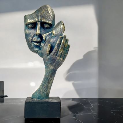 Stolní dekorace 35x22x13 cm pryskyřice/patina