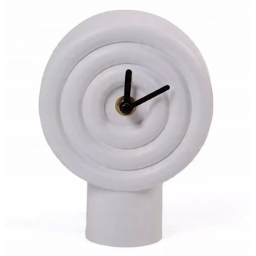Stolní keramické hodiny 16 cm 1xAA bílá