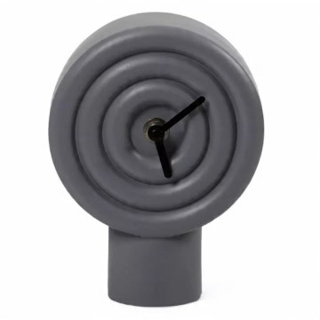 Stolní keramické hodiny 16 cm 1xAA šedá