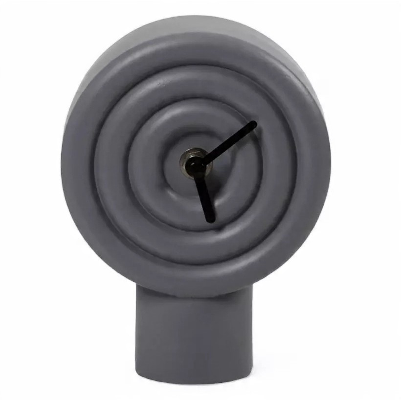 Stolní keramické hodiny 16 cm 1xAA šedá