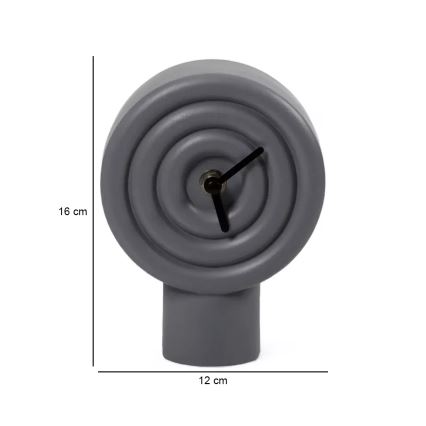 Stolní keramické hodiny 16 cm 1xAA šedá