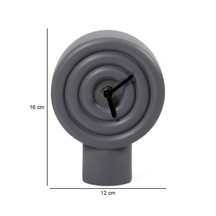 Stolní keramické hodiny 16 cm 1xAA šedá