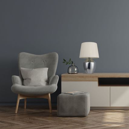 Stolní lampa 1xE27/25W/230V lesklý chrom