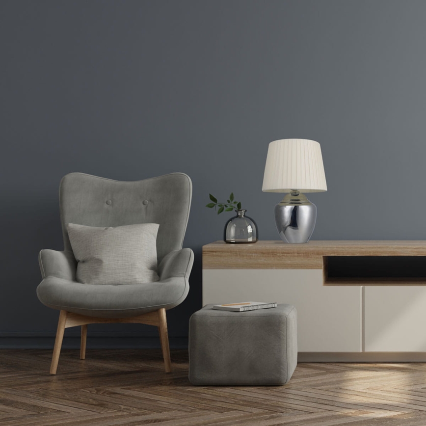 Stolní lampa 1xE27/25W/230V lesklý chrom