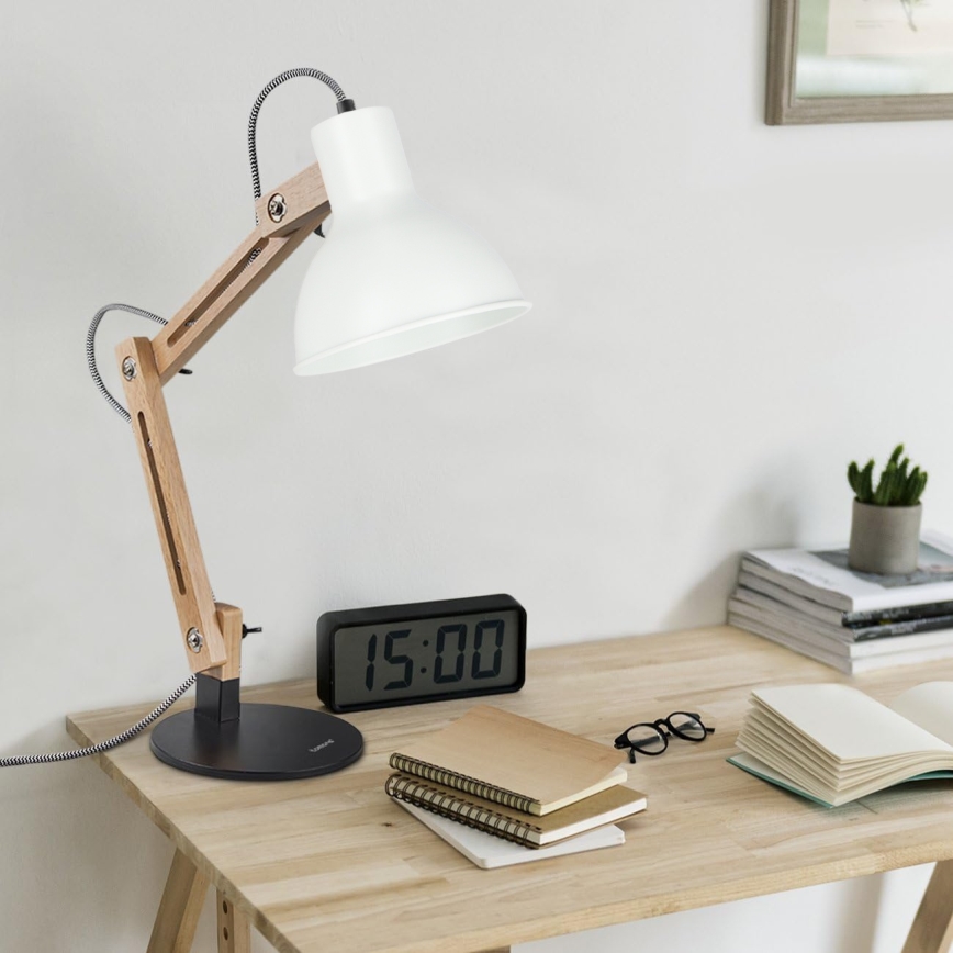 Stolní lampa 1xE27/40W/230V bílá/černá