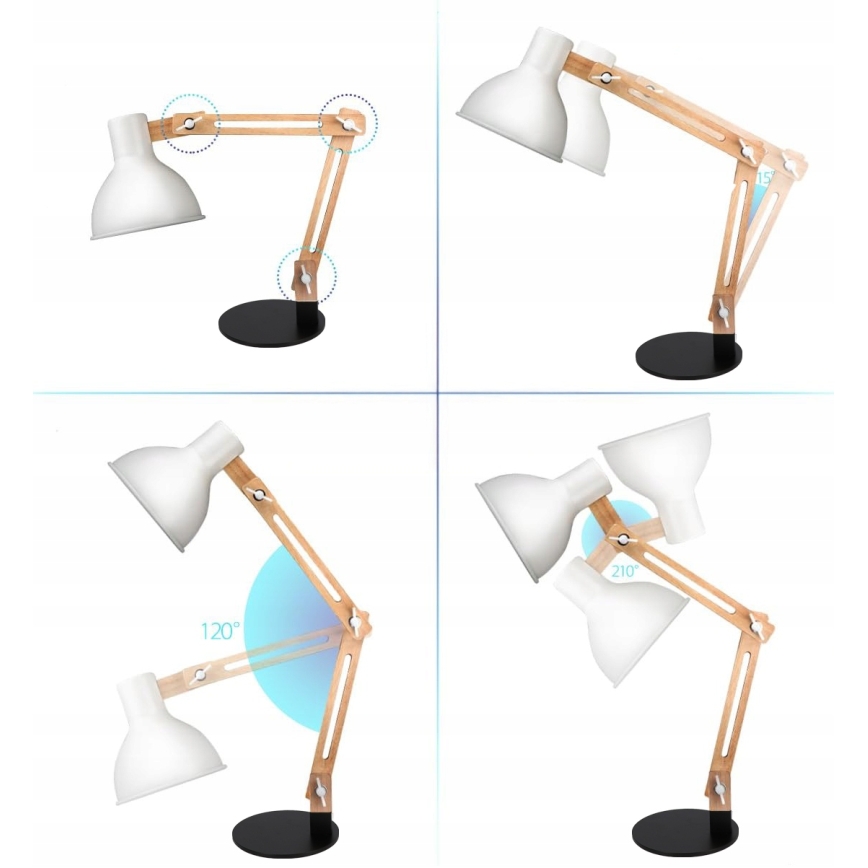 Stolní lampa 1xE27/40W/230V bílá/černá