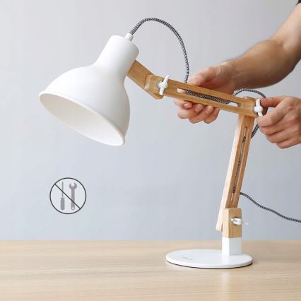 Stolní lampa 1xE27/40W/230V bílá