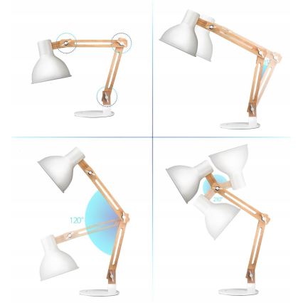 Stolní lampa 1xE27/40W/230V bílá