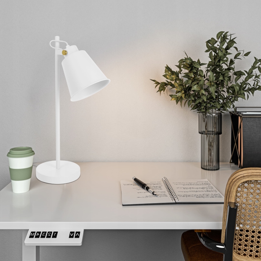 Stolní lampa 1xE27/40W/230V bílá