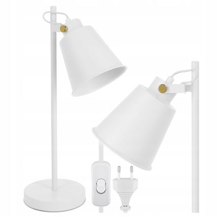 Stolní lampa 1xE27/40W/230V bílá