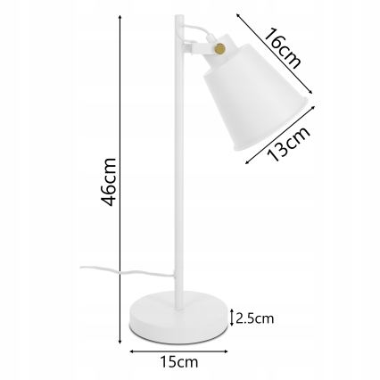 Stolní lampa 1xE27/40W/230V bílá