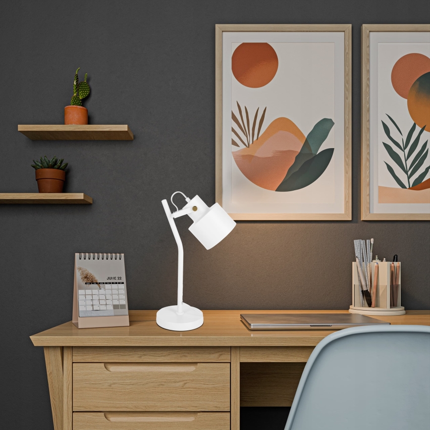 Stolní lampa 1xE27/40W/230V bílá