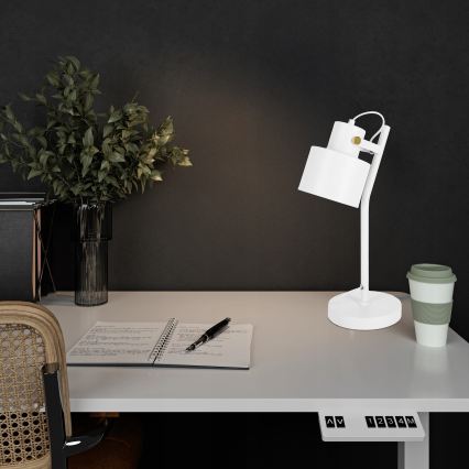 Stolní lampa 1xE27/40W/230V bílá
