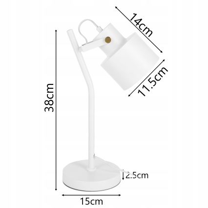 Stolní lampa 1xE27/40W/230V bílá