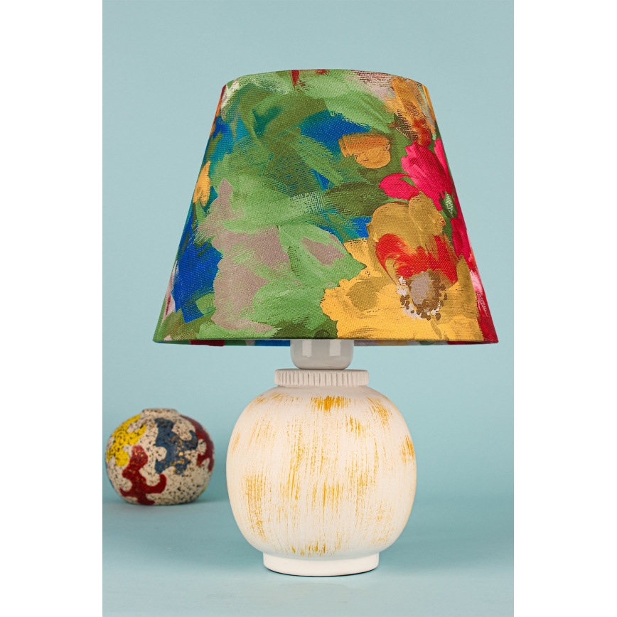 Stolní lampa 1xE27/40W/230V bílá/pestrobarevná