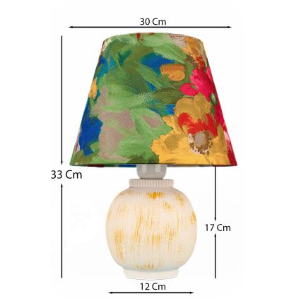 Stolní lampa 1xE27/40W/230V bílá/pestrobarevná
