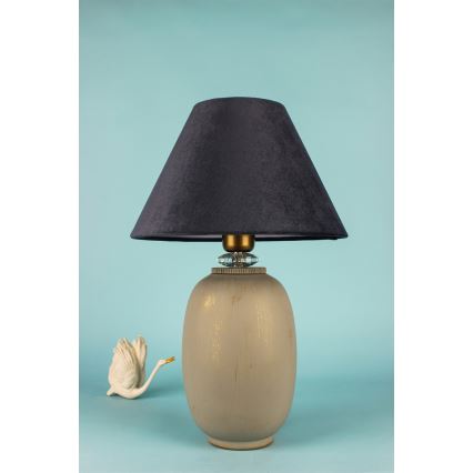 Stolní lampa 1xE27/40W/230V černá/béžová