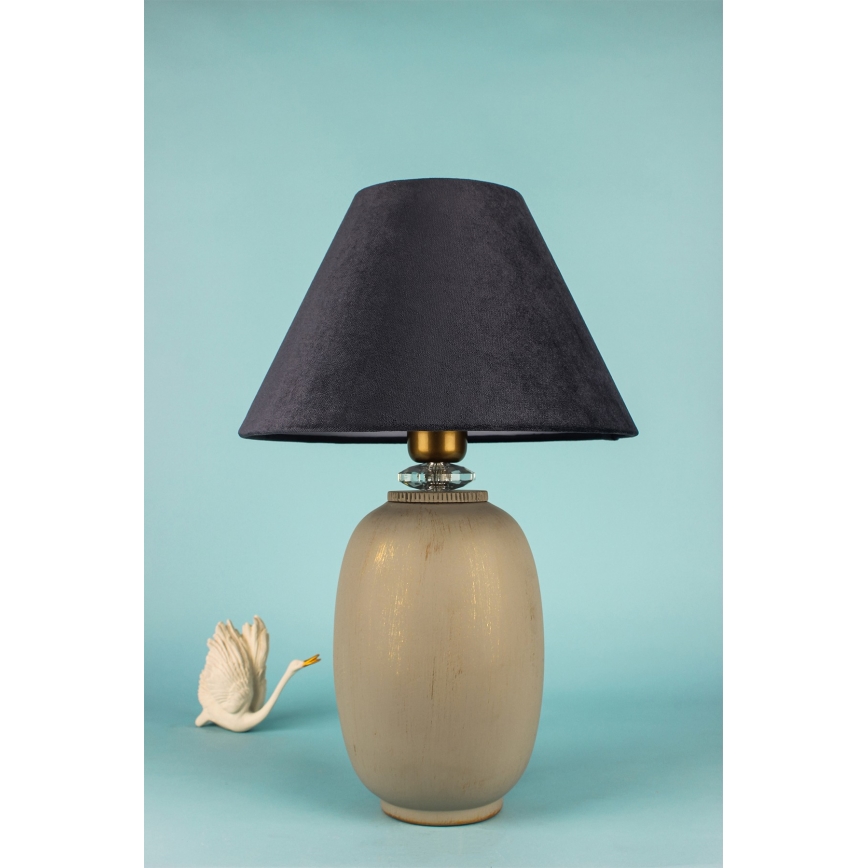 Stolní lampa 1xE27/40W/230V černá/béžová