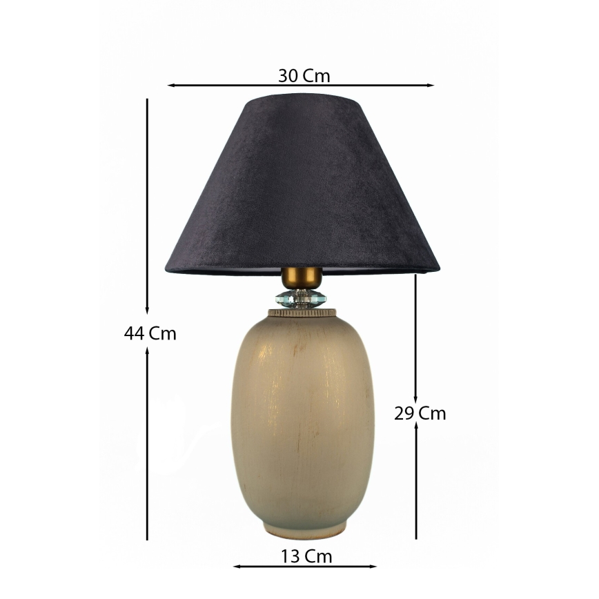 Stolní lampa 1xE27/40W/230V černá/béžová