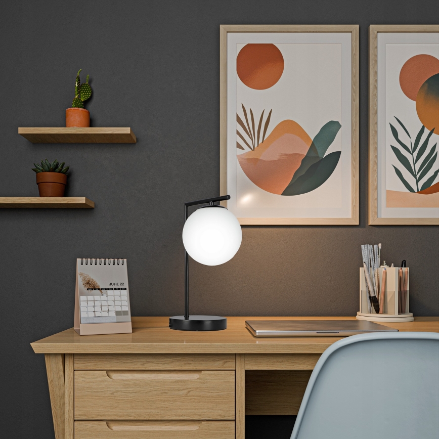 Stolní lampa 1xE27/40W/230V černá/bílá