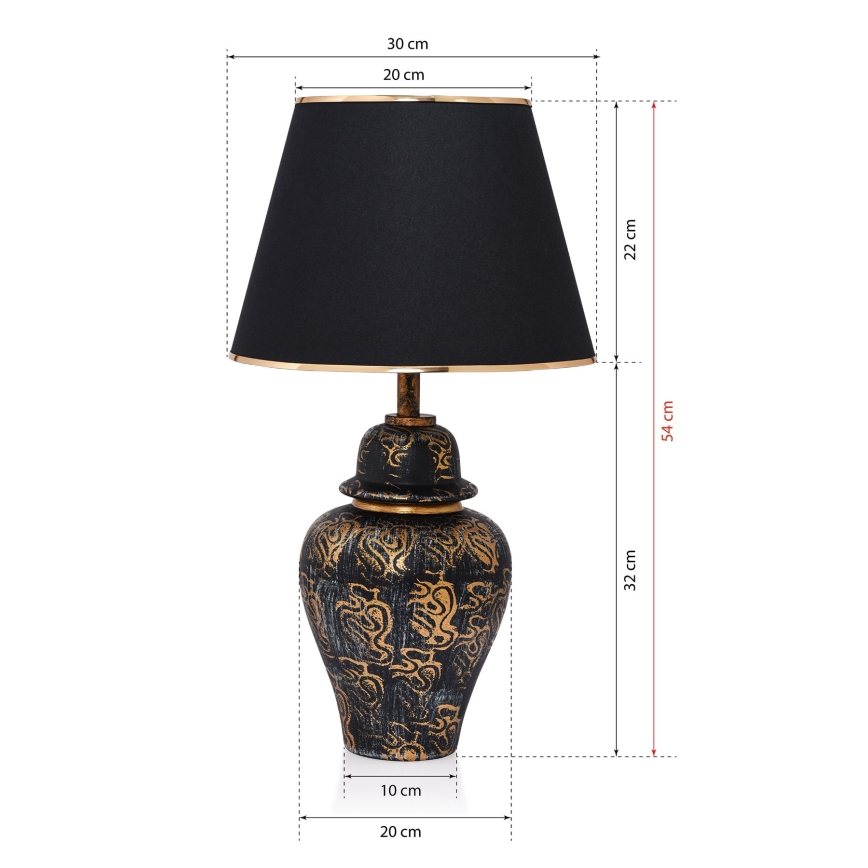 Stolní lampa 1xE27/40W/230V černá