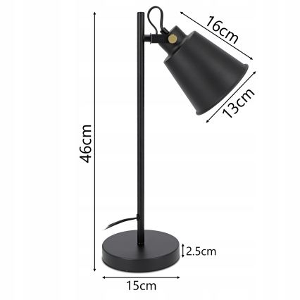 Stolní lampa 1xE27/40W/230V černá